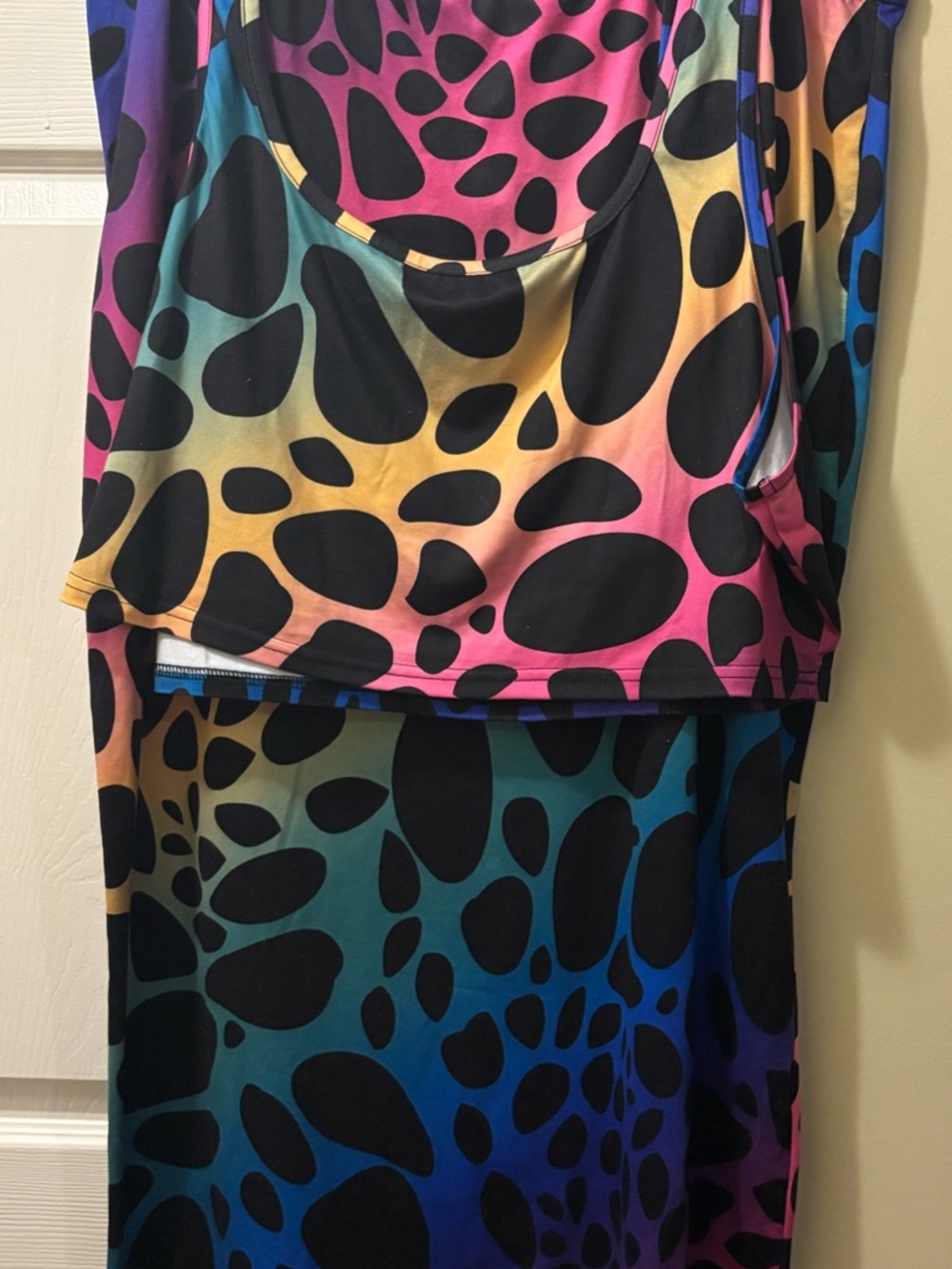 SHEIN Curve Colorblock Dress in Black, Blue & Gold